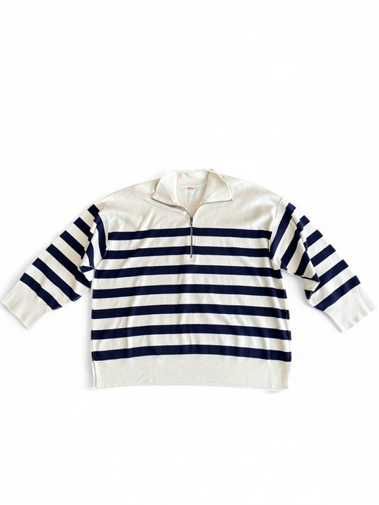 Free People Sweaters - Free People Costal Stripe Pullover Champagne Navy Combo Large